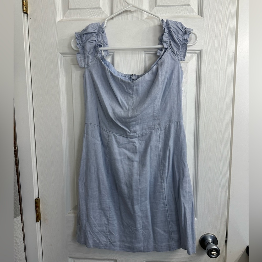 Abercrombie & Fitch Off-The-Shoulder Corset Mini Dress - Light Blue - NWT - Med